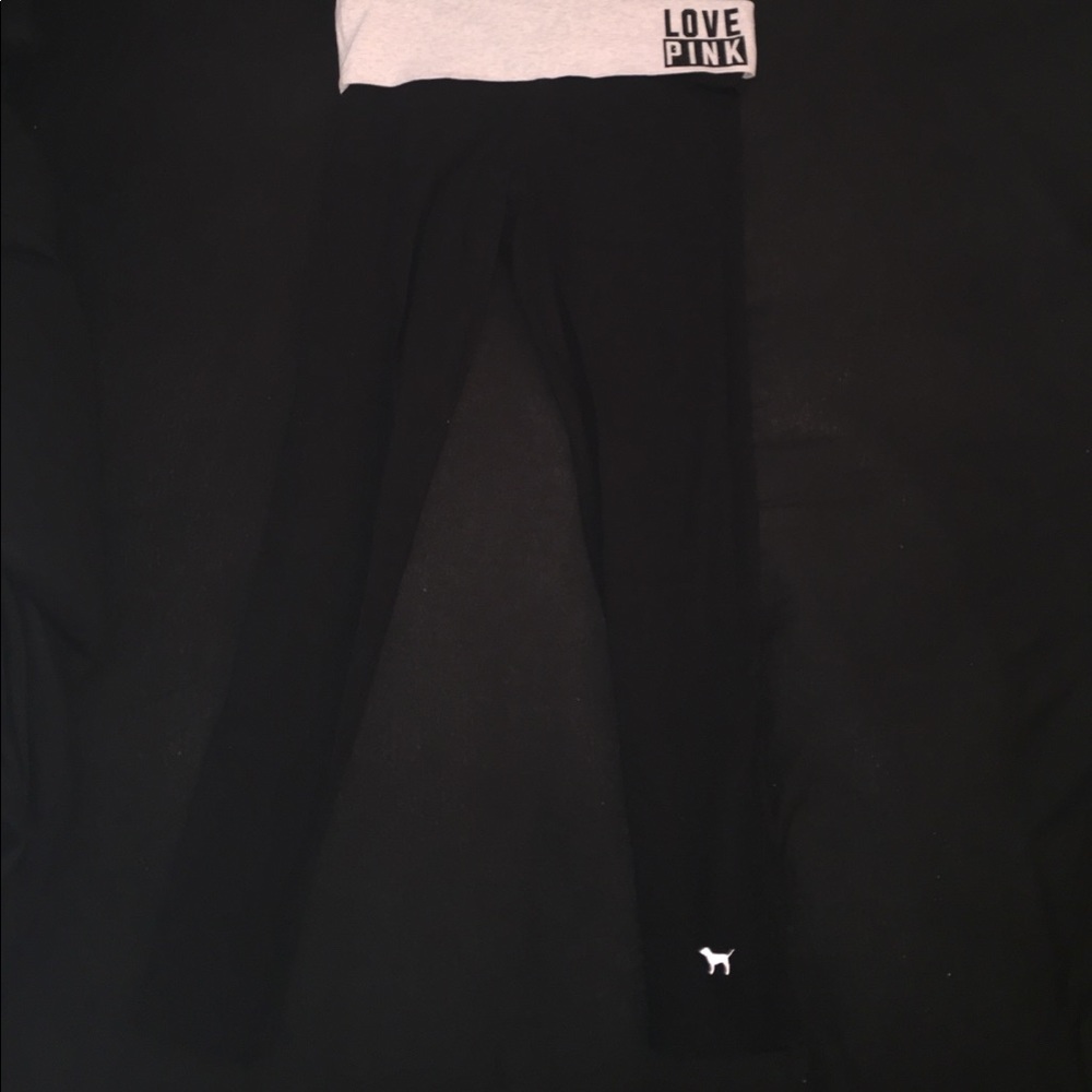 PINK bedazzled fold over leggings