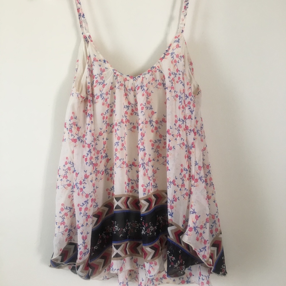 Express Flower Print Flowy Spaghetti Strap Top M
