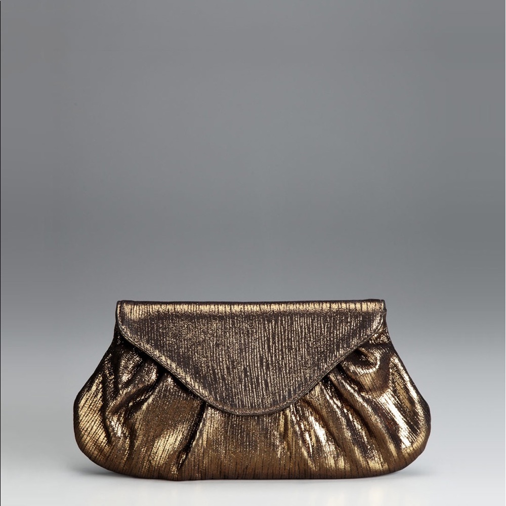 Lauren Merkin Lotte Creased Metallic Clutch