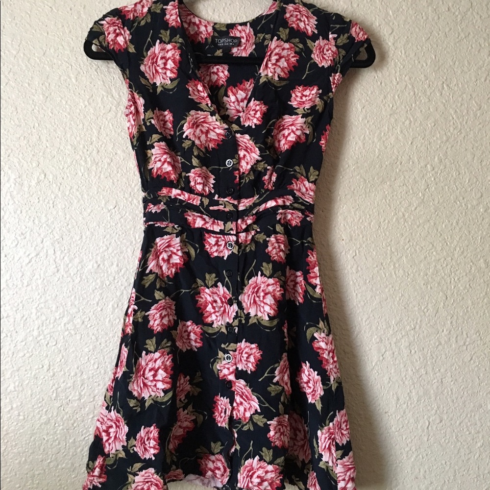 TOPSHOP Printed Floral Dress