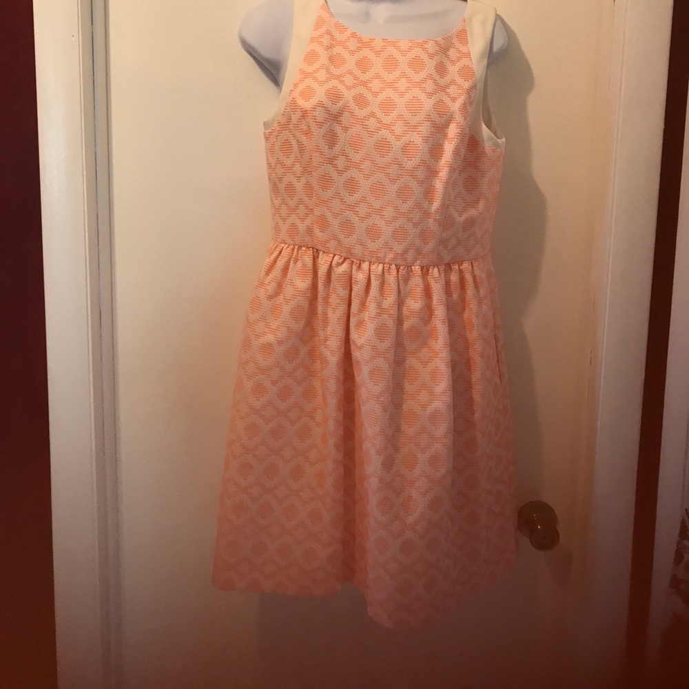 Coral and Cream Liz Claiborne dress  sz 10