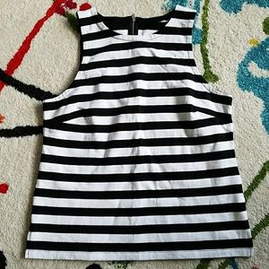 Banana Republic B/W Stripe Tank with Back Zipper