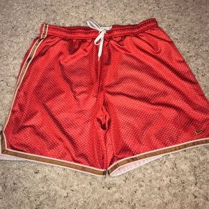 Red Nike basketball shorts