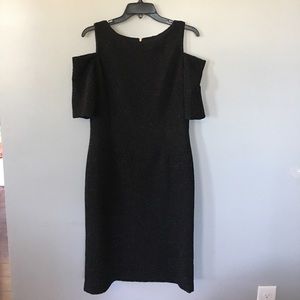Eliza J cold shoulder sparkle knit sheath dress
