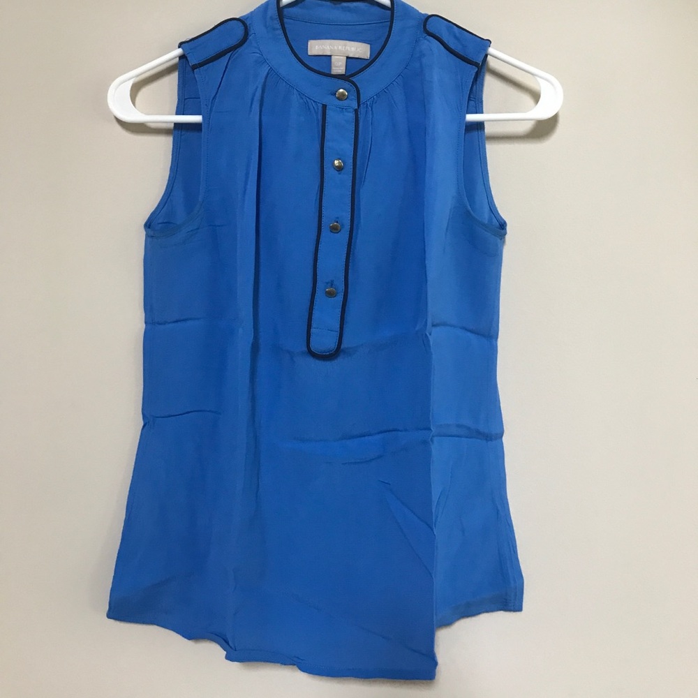 Banana Republic Blue Sleeveless Blouse