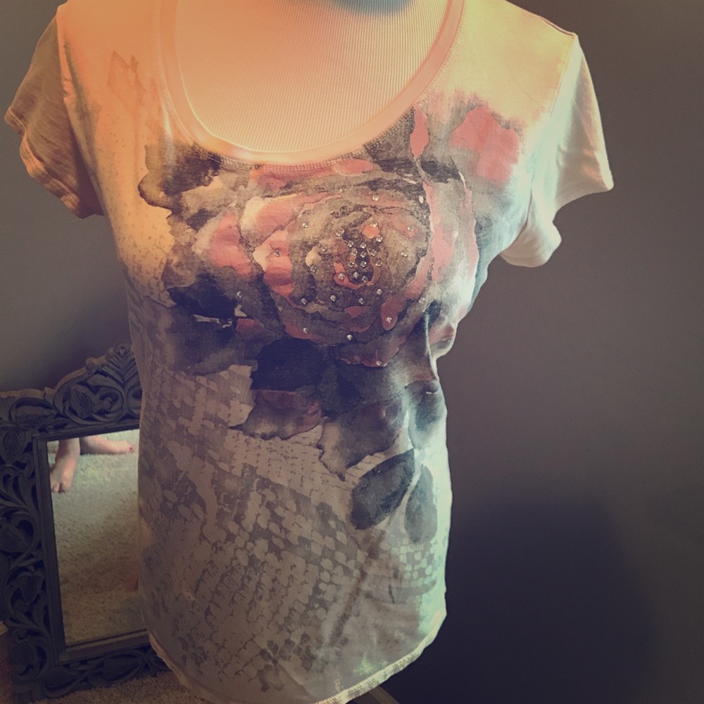 New York and Company T with rose print