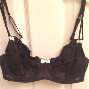 Adore Me Unlined Black Lace Bra 32C