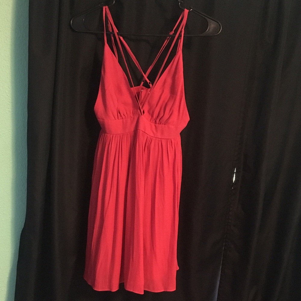 Red strappy dress