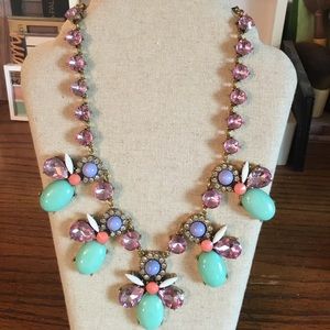Beautiful multicolored pastel bib necklace