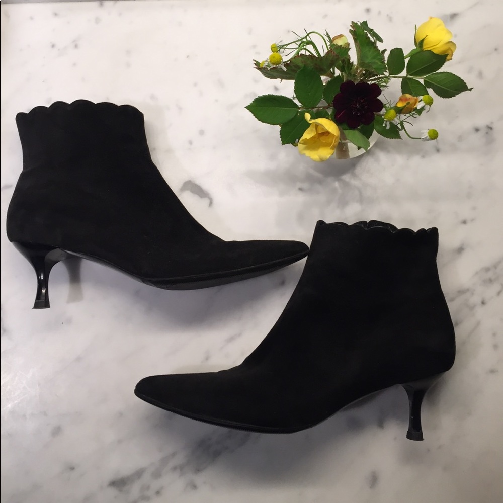 Salvatore Ferragamo black suede booties