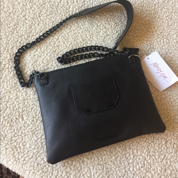 πHP 6/10πNWT! NASTY GAL LEATHER "MOUTH OFF" BAG - Picture 2 of 6