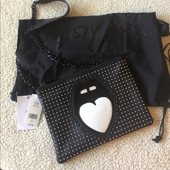 πHP 6/10πNWT! NASTY GAL LEATHER "MOUTH OFF" BAG - Picture 4 of 6
