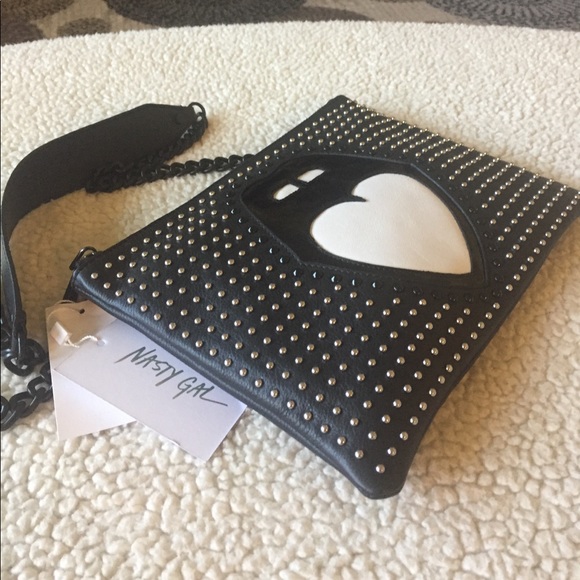πHP 6/10πNWT! NASTY GAL LEATHER "MOUTH OFF" BAG - Picture 5 of 6