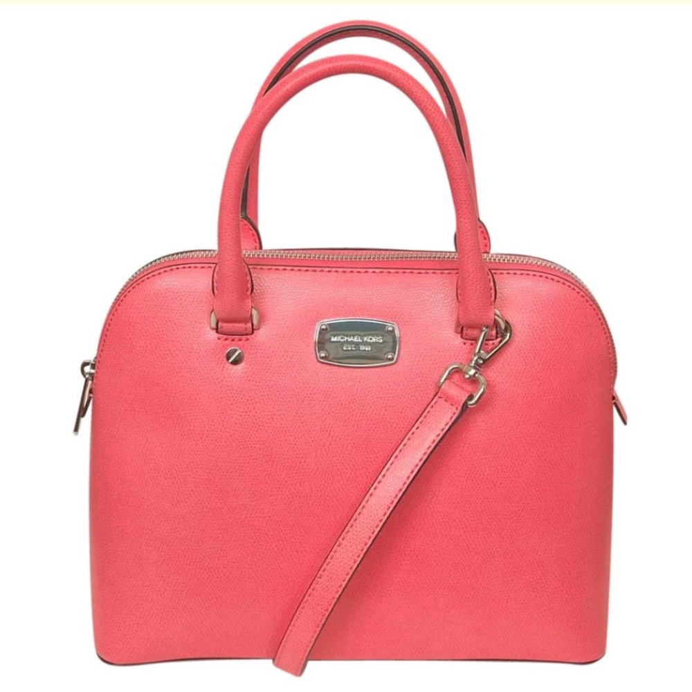 ✂️🔻MICHAEL KORS Cindy Medium Dome Satchel Coral - Picture 1 of 7
