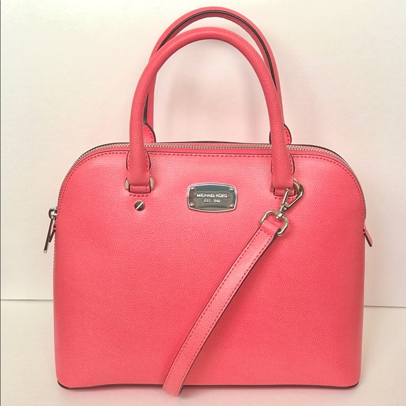 ✂️🔻MICHAEL KORS Cindy Medium Dome Satchel Coral - Picture 2 of 7