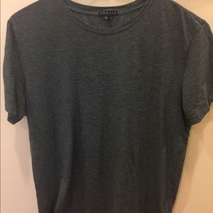 Theory blue and white thin striped t shirt