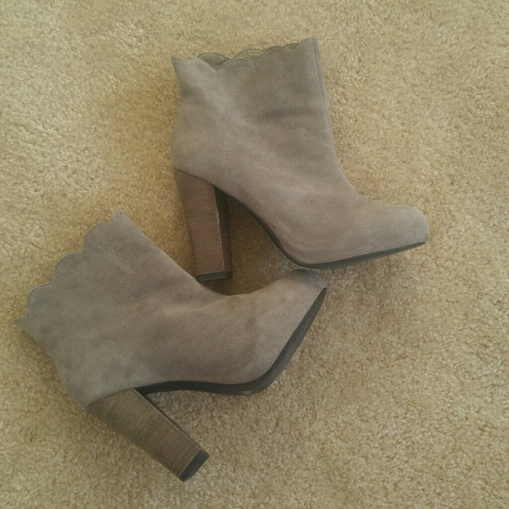 Charlotte Ronson Gray Suede Booties