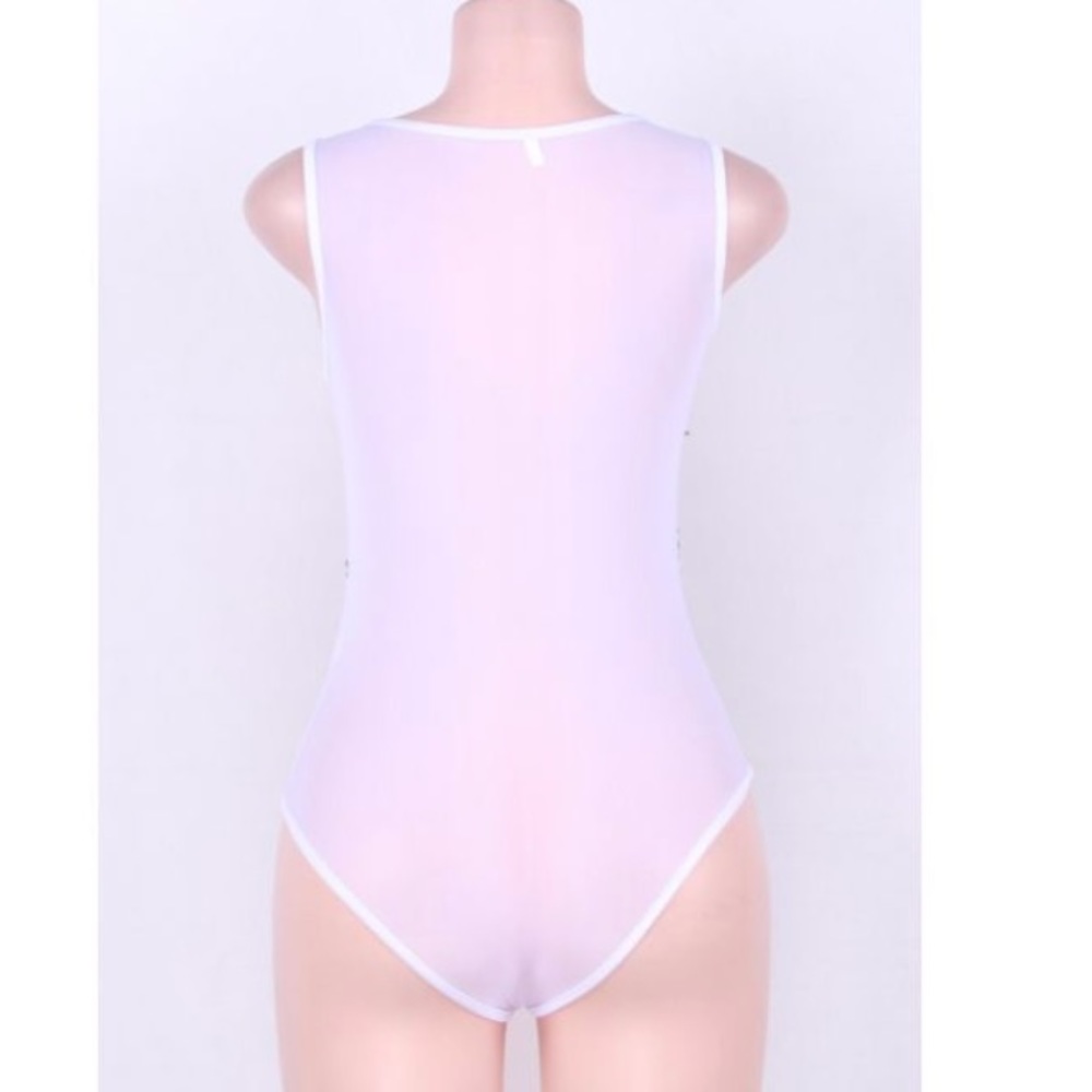 EMBROIDERED ROSE MESH BODYSUIT - Picture 4 of 4