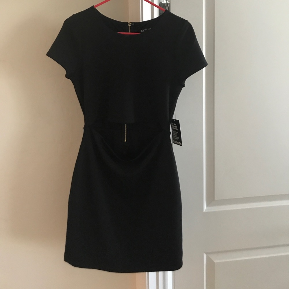 Sexy black mini t-shirt dress