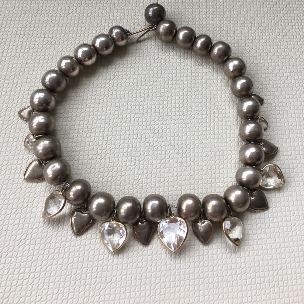 Vintage Beautiful silver heart necklace