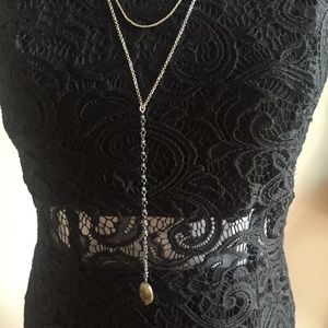 EUC layered silver necklace