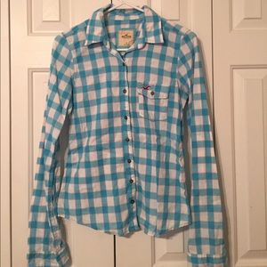 Hollister Blue Plaid Shirt