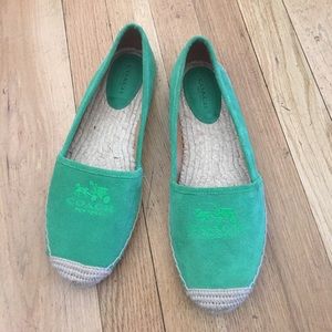 Coach green espadrilles