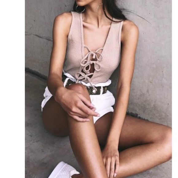 DIVIINE Tops - Mauve ribbed bodysuit