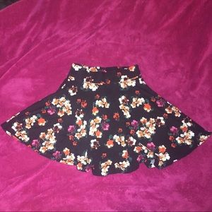 Black floral skirt