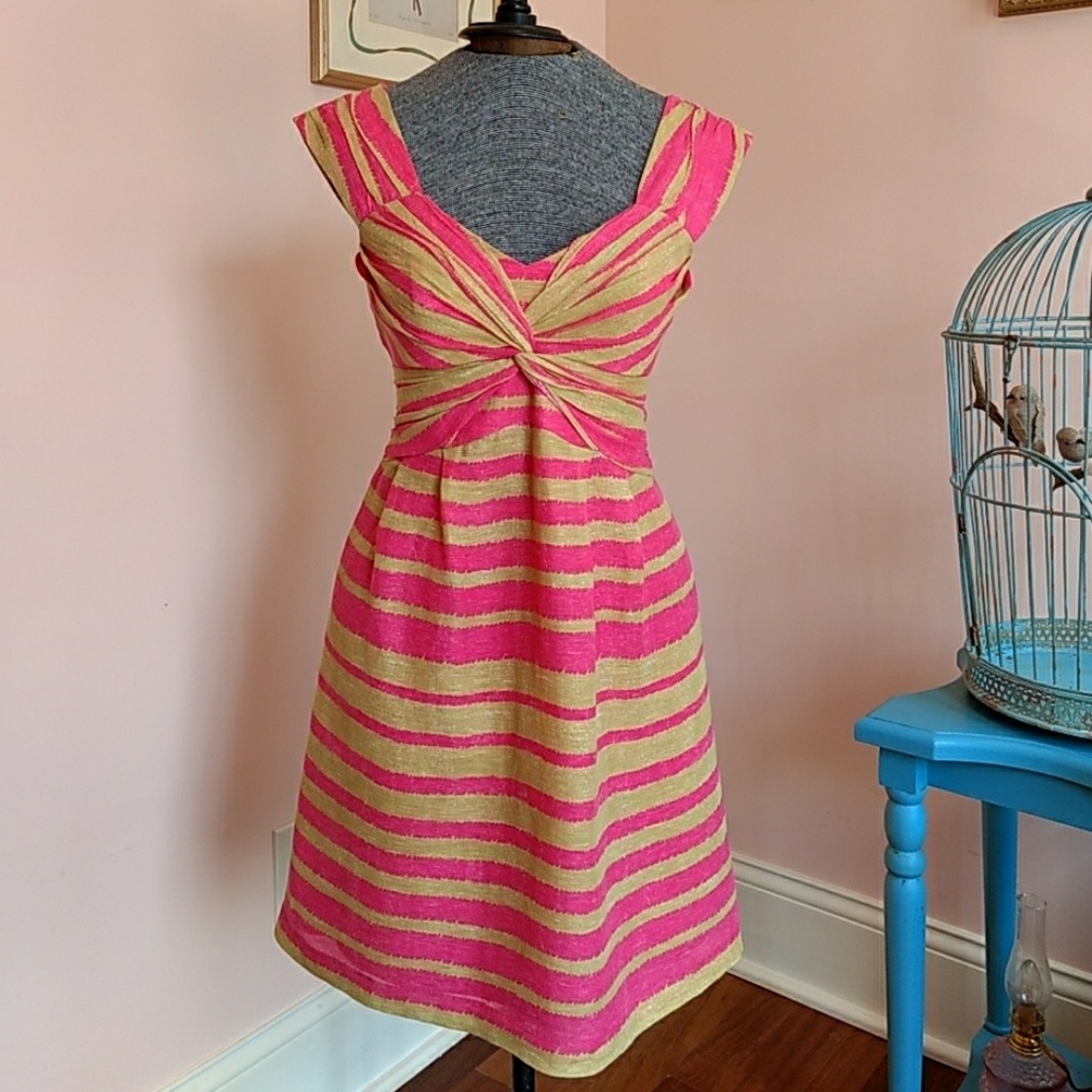 Nanette Lepore Striped Silk Blend Dress