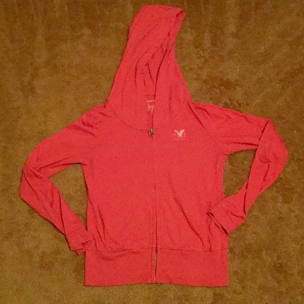 Pink American Eagle Zip-Up Hoodie