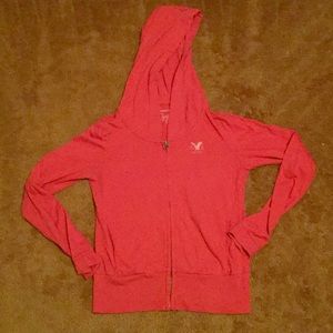 Pink American Eagle Zip-Up Hoodie