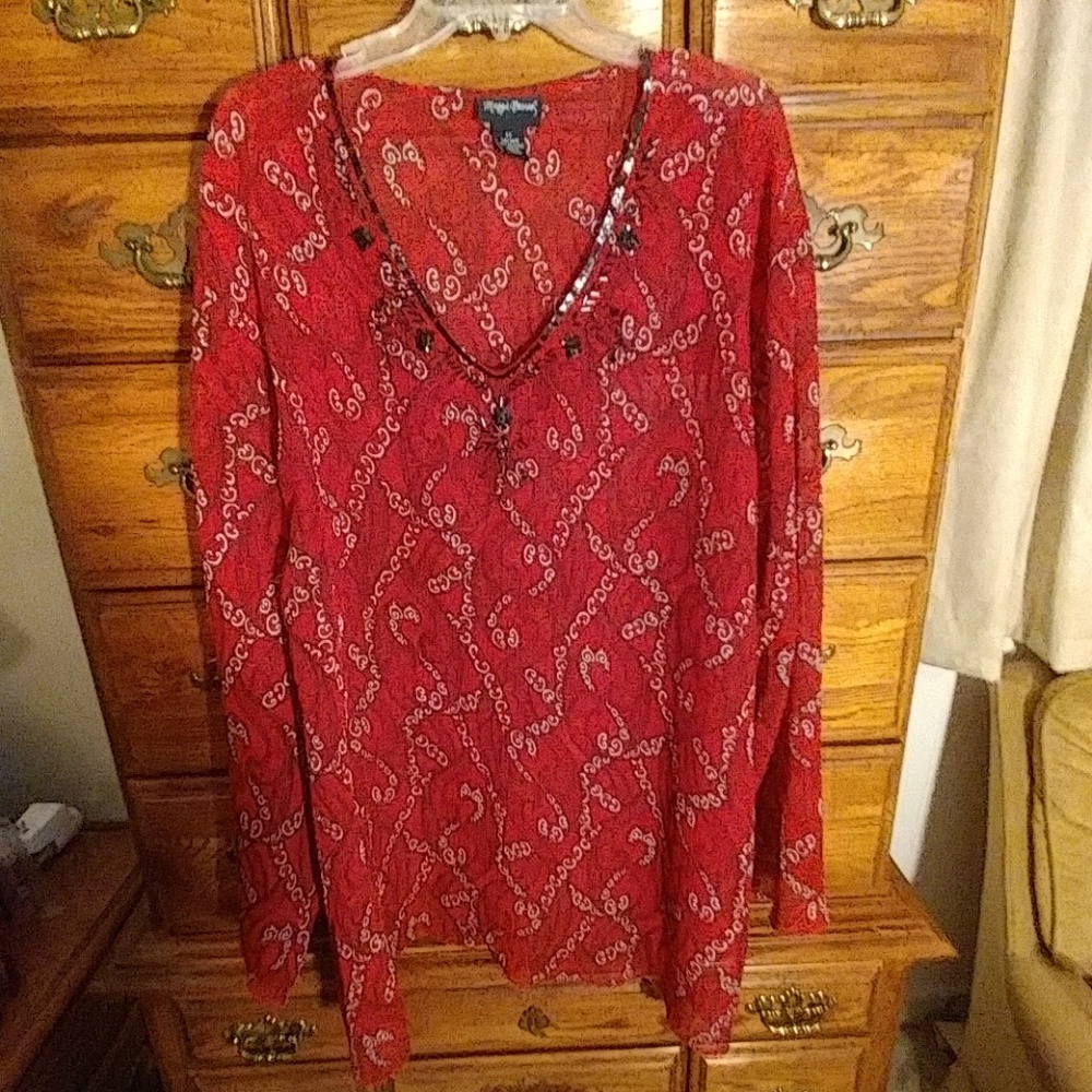 5X Maggie Barnes Catherines Bandana Style Tunic