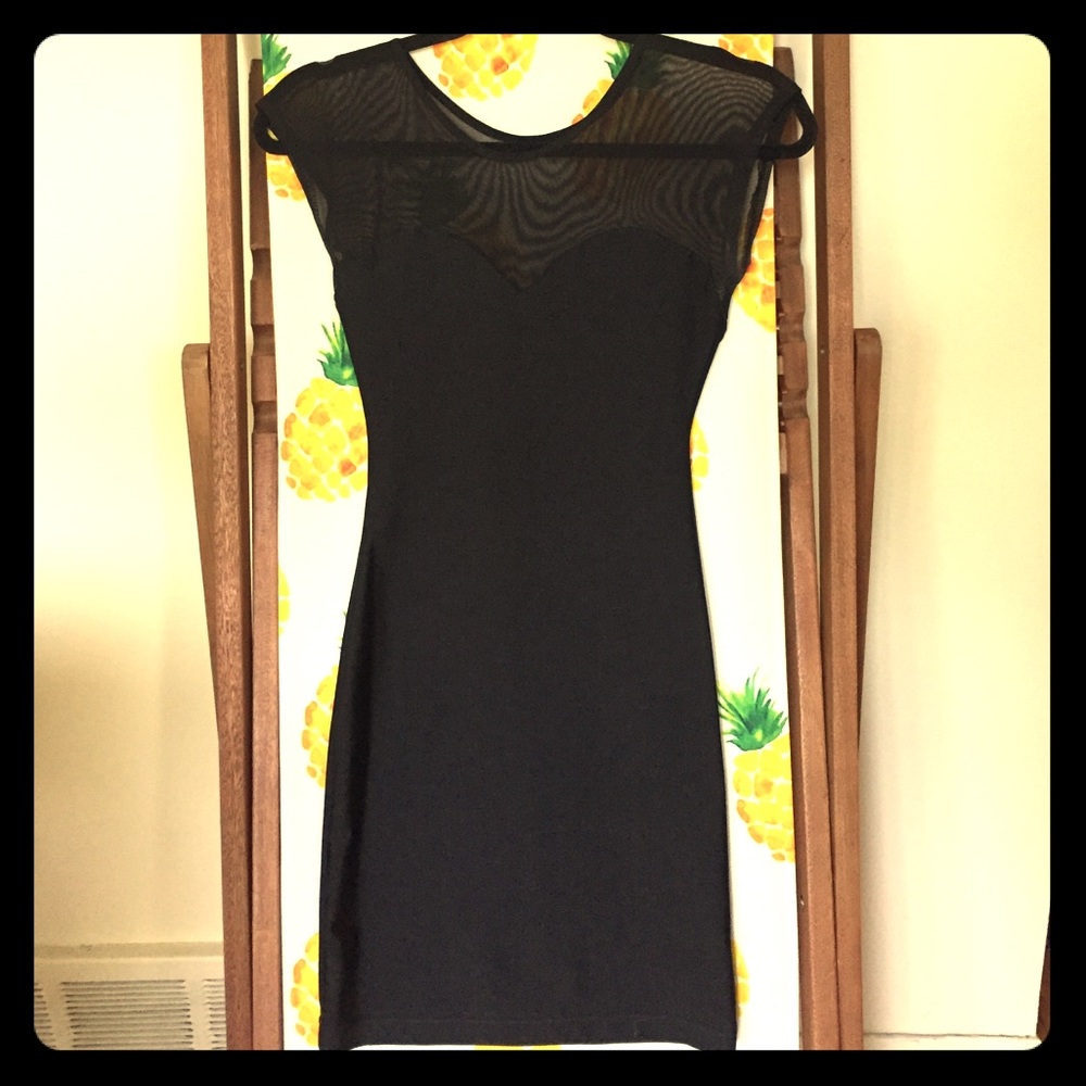 American Apparel black mini dress sheer top XS/S