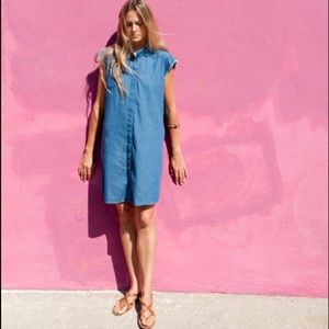 Jesse Kamm chambray denim sleeveless dress XS / S