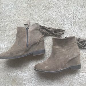 Zara suede boots with fringe