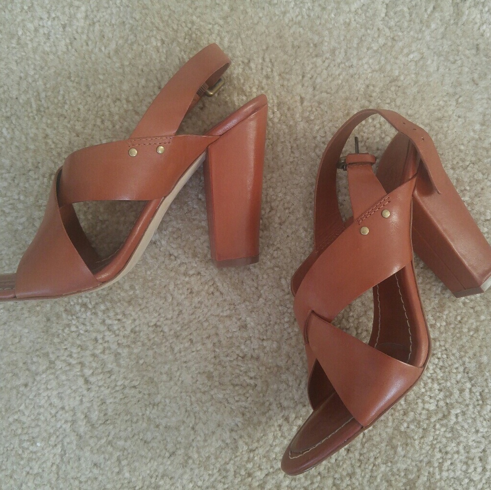 ASH heeled leather sandals, size 8.5