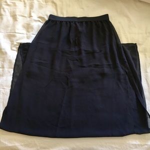 Navy Blue Maxi Skirt