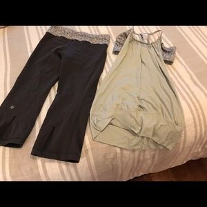 Lululemon yoga top and crop pant