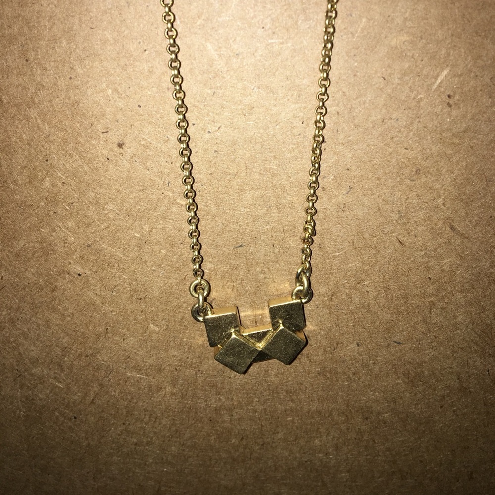 madewell geo pendent necklace gold