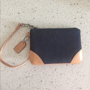 Coach wristlet, dark denim