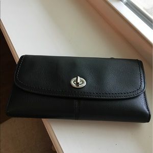 Black Coach wallet w/ Check Register Insert