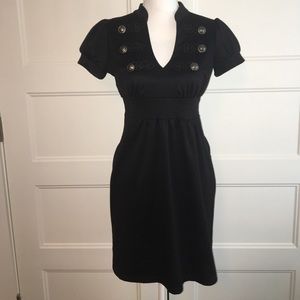 Black pocket dress with military buttons