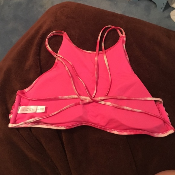 hot pink tie-dye halter swim suite top - Picture 2 of 3