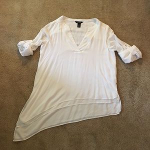 White House Black Market Angled Hi-Lo Blouse
