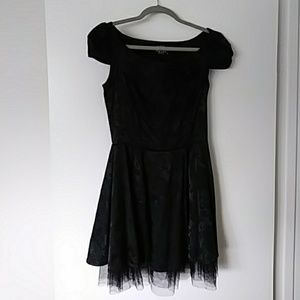 Black Gothic Lolita Skater Off The Shoulder Dress