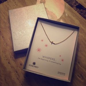 Dogeared Whispers Sideways Cross Necklace
