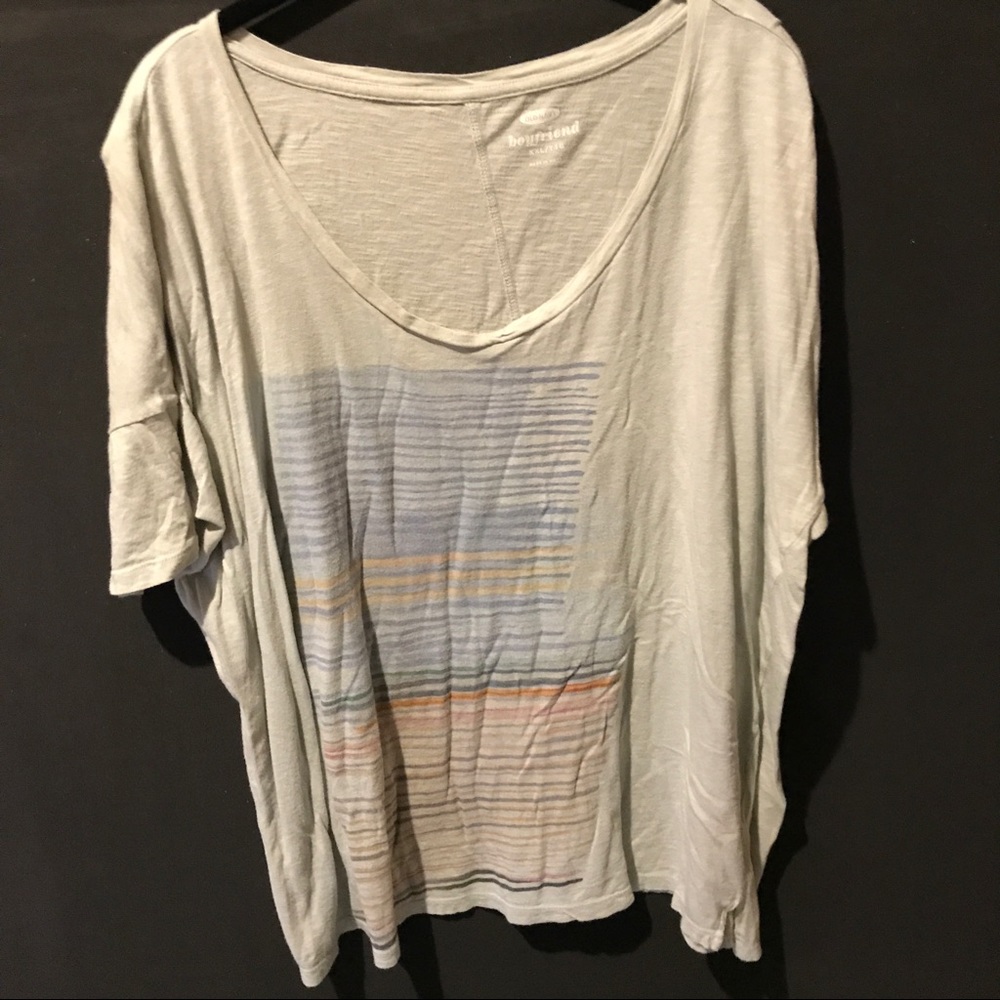 Multicolor Minimalist Design "Boyfriend" Tee