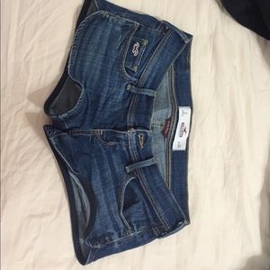 dark wash denim shorts