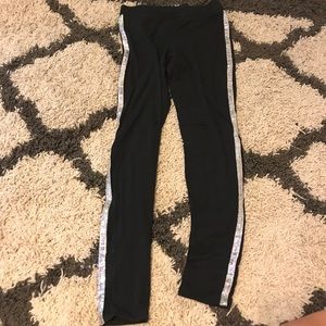 VS PINK black leggings with sparkly sequins